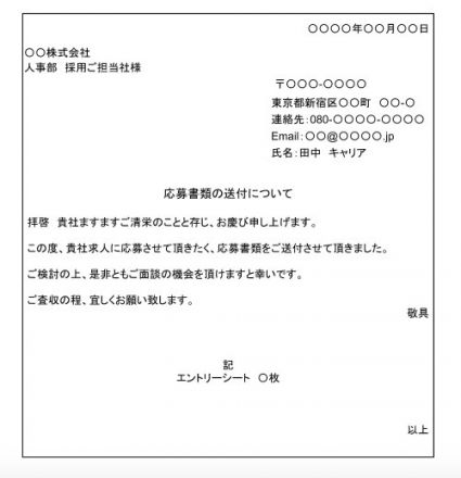 添え状の書き方とは 履歴書やエントリーシートに付ける意味とマナー 就活の未来